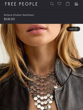 Free People Silver Layered Coin Statement Necklace